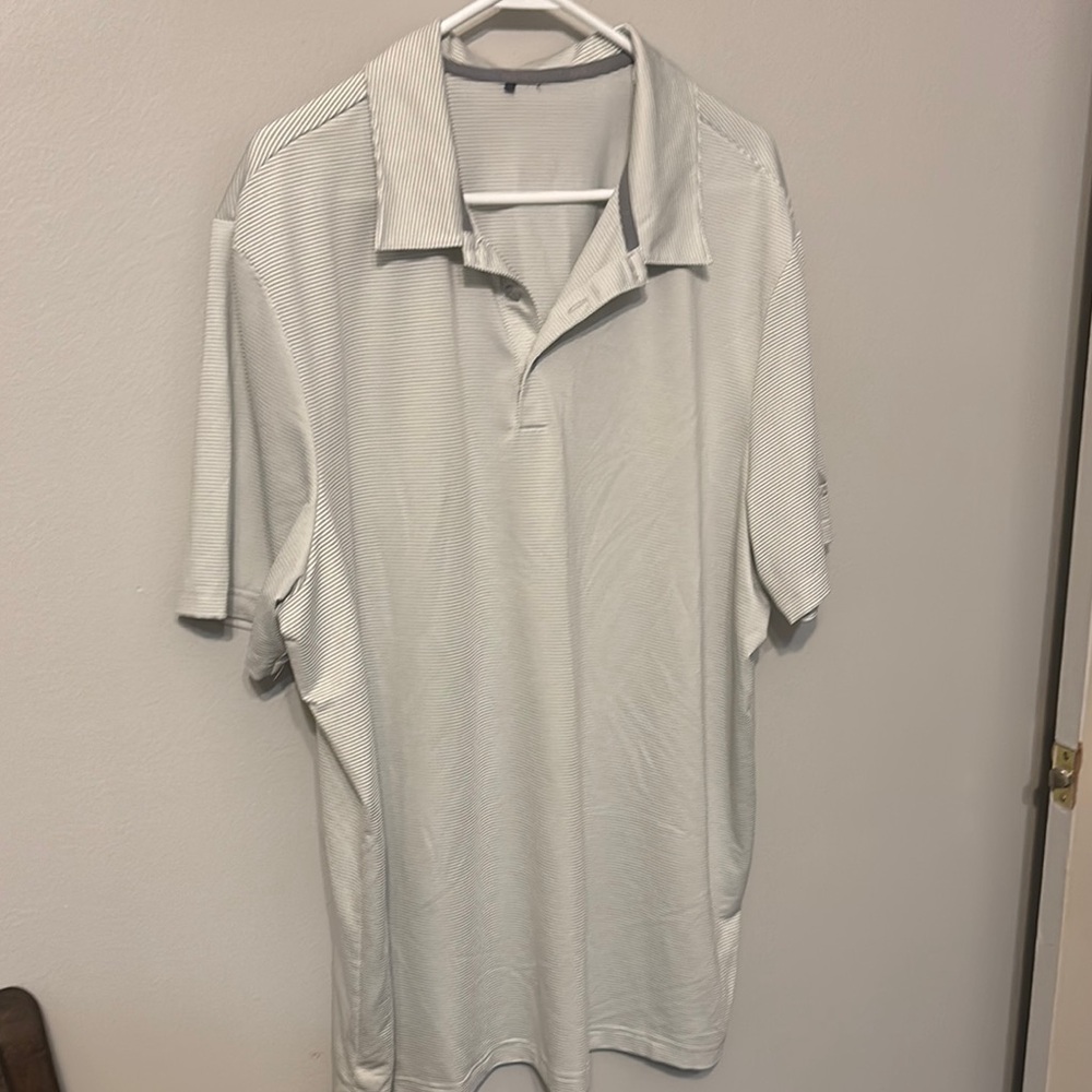 Mens Adidas polo pinstriped shirt
